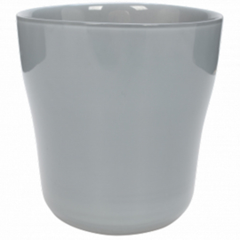 Glas pot spinning licht grijs D:10 H:10,5cm