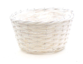 Basket chipwood white round D:28 H:15