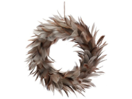 Feather wreath 25cm cream