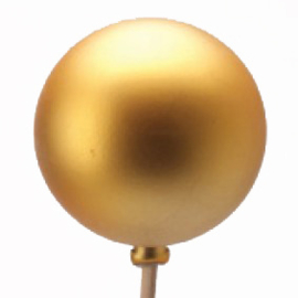 Kerstbal Mat 6cm op 50cm stok goud 25stuks