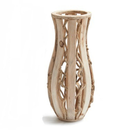 Wooden vase wide D:22 H:44