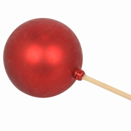 Plastic kerstbal op steker rood 50cm 25 stuks