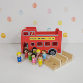 Houten City Tour Bus Van New Classic Toys - Nieuw