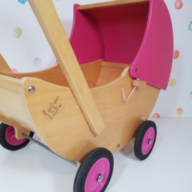 Houten Poppenwagen Van Dijk Toys Met Verstelbare Kap - Refurbished