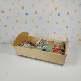 Houten Poppenbedje inclusief beddengoed - Van Dijk Toys - Refurbished