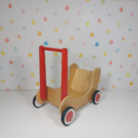 Houten Poppenwagen Combi Van Dijk Toys - Refurbished