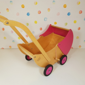 Houten Poppenwagen Van Dijk Toys Met Verstelbare Kap - Refurbished