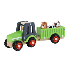 Houten Tractor Met Aanhanger - Nieuw