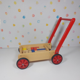 Houten Blokkenwagen Inclusief Blokken - Refurbished