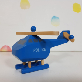 Houten Blauwe Politie Helikopter - Refurbished
