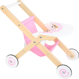 Houten Poppen Buggy - Roze - Nieuw