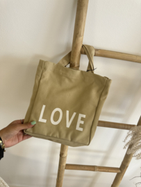 STRANDTAS BEIGE  MINI "LOVE''