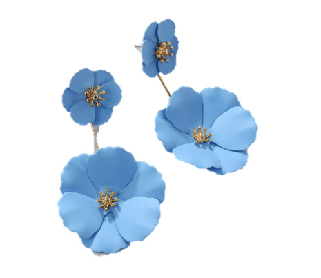 Oorbellen bloem blauw