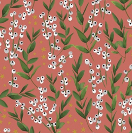 NIEUW! Inpakpapier Flowers - Red - 30cm