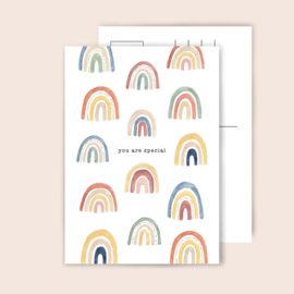 Ansichtkaart A6 - Rainbows/speciale regenboog – incl. envelop
