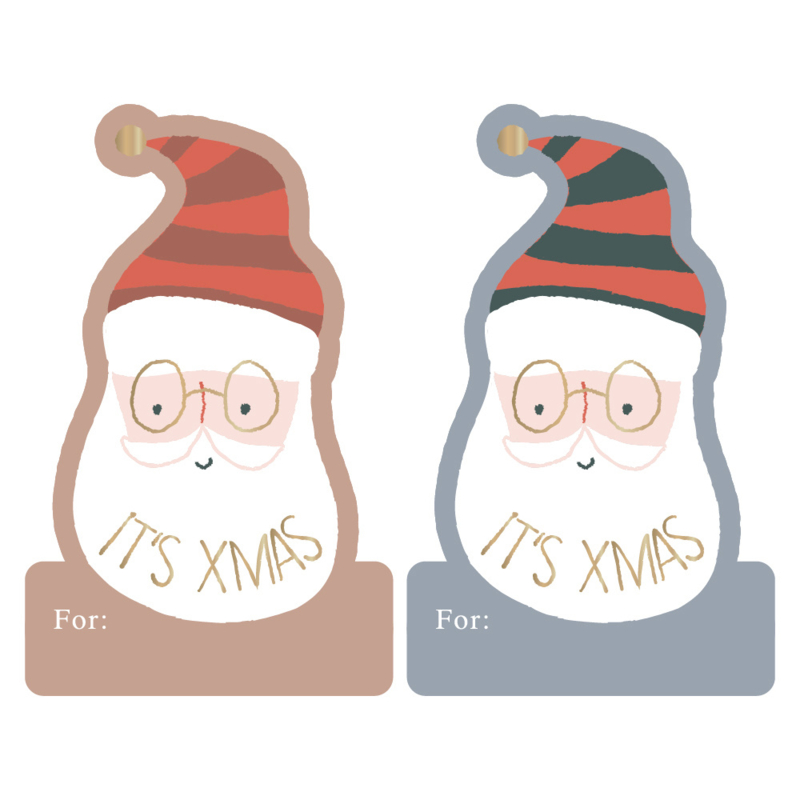 Stickers Kerst Duo groot - Santa's feestje/It's X-mas - 10 stuks