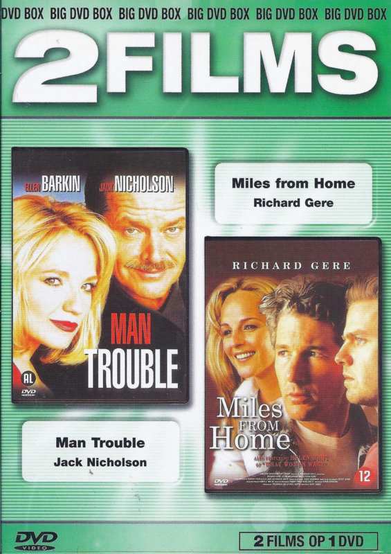 2 films op 1 dvd Man trouble en Miles from home(dvd nieuw)
