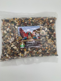 Blerickse mix Ara/ Grijze roodstaartpapegaai 1kg met pellets