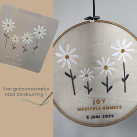 Borduurring van geboortekaartje