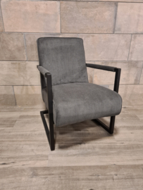 Fauteuil Mila - Polyester stof - Antraciet