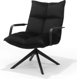 Draaifauteuil Floris - Velvet - Zwart