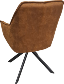 Eetkamerstoel Jack - 180° draaibaar - Auto return - Cowboy stof - Cognac