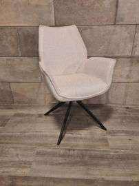 Eetkamerstoel Thijs - 180° draaibaar - Auto return - Stof - Beige