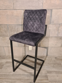 Barkruk Luca - 120 cm - Velvet - Antraciet