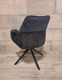 Eetkamerstoel James - 360° draaibaar - Auto return - Microvezel stof - Antraciet