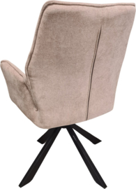 Eetkamerstoel Scott - 360° draaibaar - Stof - Beige