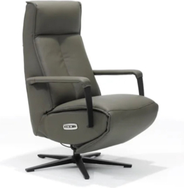 Relaxfauteuil Jesse - met accu - 70x83x113 cm - echt leer - antraciet