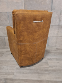 Eetkamerstoel David - Met wieltjes - Preston - Cognac