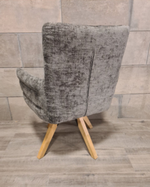 Eetkamerstoel Milan - 360° draaibaar - Polyester stof - Donkergrijs