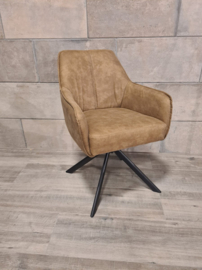 Eetkamerstoel Jack - 180° draaibaar - Auto return - Cowboy stof - Taupe