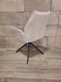 Eetkamerstoel Thijs - 180° draaibaar - Auto return - Stof - Beige