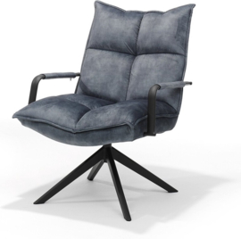 Draaifauteuil Floris - Velvet - Blauw