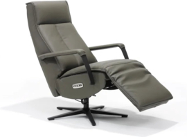 Relaxfauteuil Jesse - met accu - 70x83x113 cm - echt leer - antraciet
