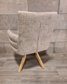 Eetkamerstoel Milan - 360° draaibaar - Polyester stof - Beige