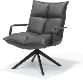 Draaifauteuil Floris - Micro Leder - Antraciet
