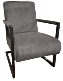 Fauteuil Mila - Polyester stof - Antraciet