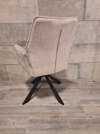 Eetkamerstoel Scott - 360° draaibaar - Stof - Beige