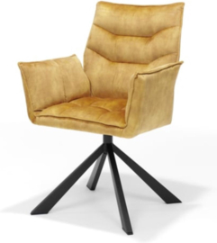 Eetkamerstoel Dani 360 graden draaibaar Velvet Gold