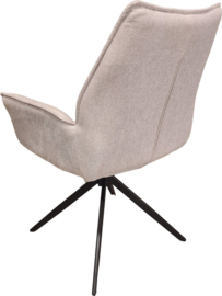 Eetkamerstoel Thijs - 180° draaibaar - Auto return - Stof - Beige