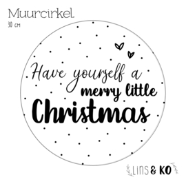Kerst Muurcirkel | merry little Christmas | 30 cm