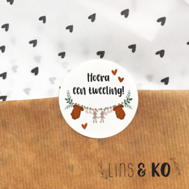 Hoera een tweeling! | stickers | 5 stuks