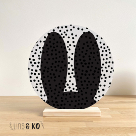 Muurcirkel | Konijnenoren zwart | 30 cm