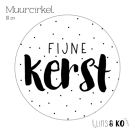 Kerst Muurcirkel | Fijne kerst | 30 cm | wit