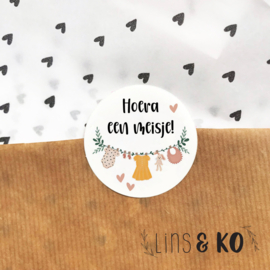 Hoera een meisje! | stickers | 5 stuks