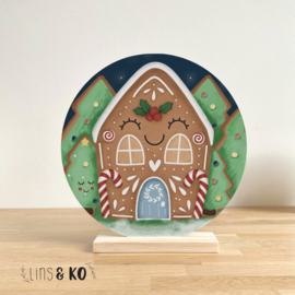 Kerst Muurcirkel | Peperkoekhuisje | 30 cm