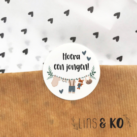 Hoera een jongen! | stickers | 5 stuks